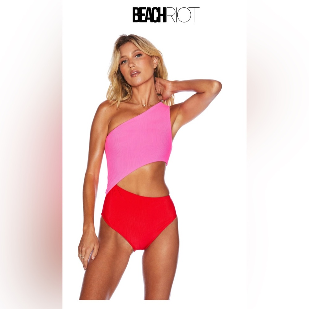 BEACH RIOT Celine colorblock swimsuit
